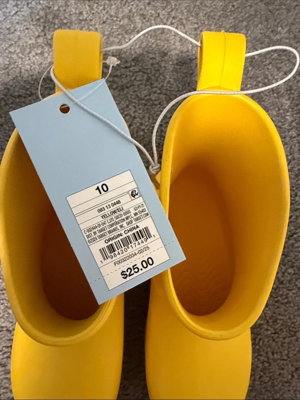 Cat & Jack Bright Yellow Kids Rain Boots